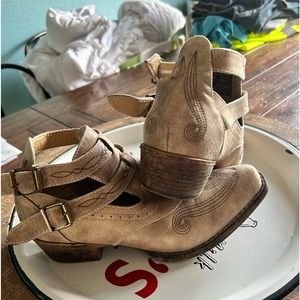 Soft tan leather boots